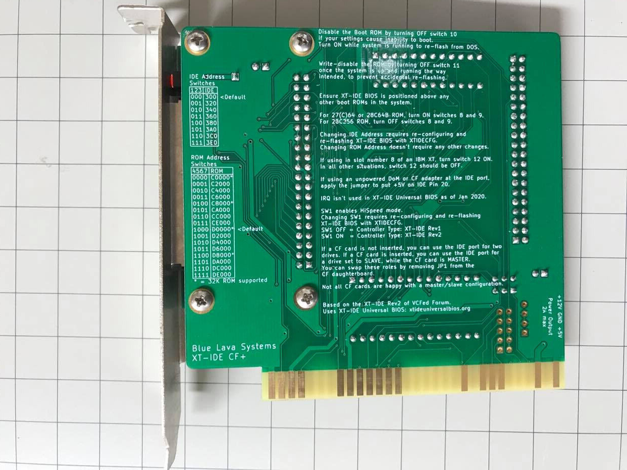 XT-IDE Deluxe - Bootable ISA CF+IDE Interface Card with IBM XT Slot-8 Support